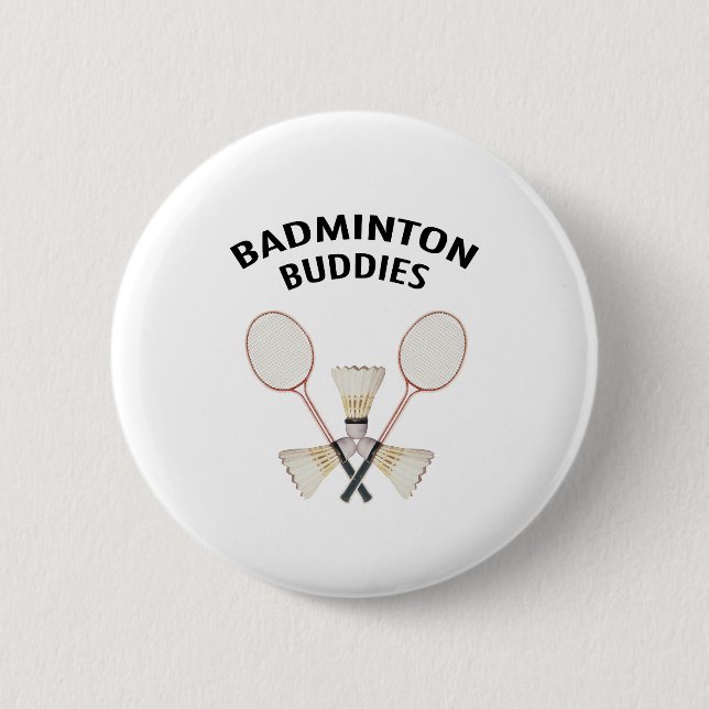 Badminton Buddies 2 Inch Round Button (Front)