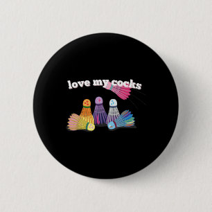 Badminton Buddies- Shuttle Sweethearts Fun &amp; C 2 Inch Round Button