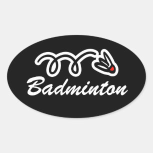 Badminton cartoon stickers for Birthday and more