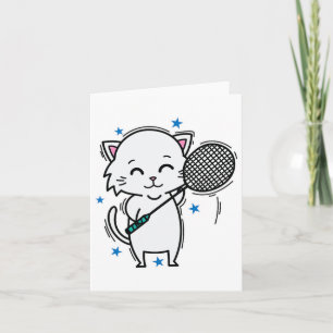 Badminton Cat Card
