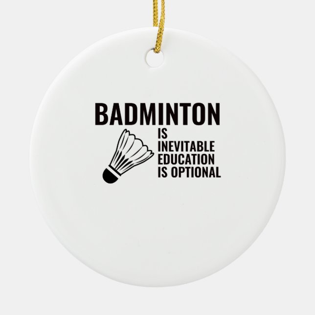 badminton ceramic ornament (Front)