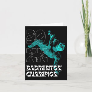 Badminton Champion Racket Shuttle Tournament Winne Card