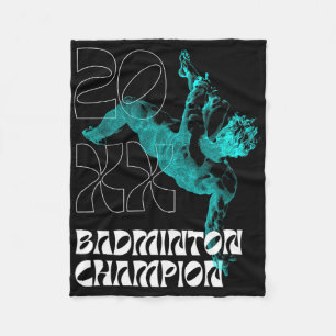 Badminton Champion Racket Shuttle Tournament Winne Fleece Blanket