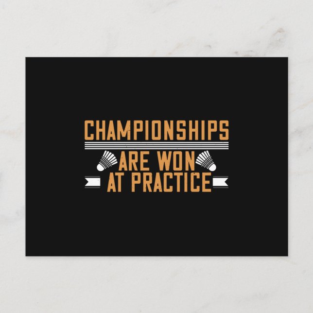 Badminton -Championships won at practice Postcard (Front)