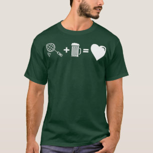 Badminton Cheers Mug of Beer Athlete Gift Idea T T-Shirt