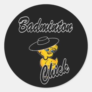 Badminton Chick #4 Classic Round Sticker