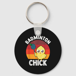 Badminton Chick Badminton Player Shuttle Sports Sm Keychain