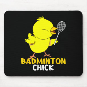 Badminton Chick Chicken Birdie Women Badminton Mouse Pad