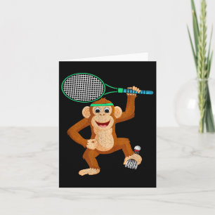 Badminton Chimpanzee Animal Sport Humor Shirt Gift Card