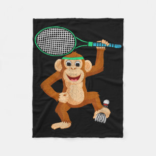 Badminton Chimpanzee Animal Sport Humour Shirt Gif Fleece Blanket