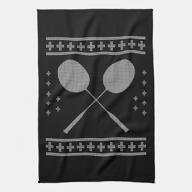 Badminton Christmas Kitchen Towel (Vertical)