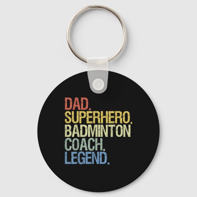 Badminton Coach Dad  Keychain (Front)