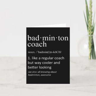 Badminton Coach Definition Sports Funny Trainer  Card