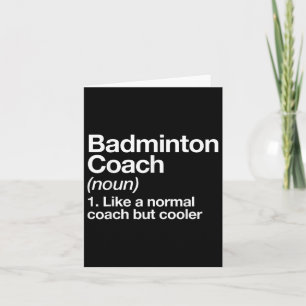 Badminton Coach Definition Sports Funny Trainer In Card