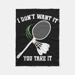 Badminton Coach No Crying Shuttle Badminton Player Fleece Blanket