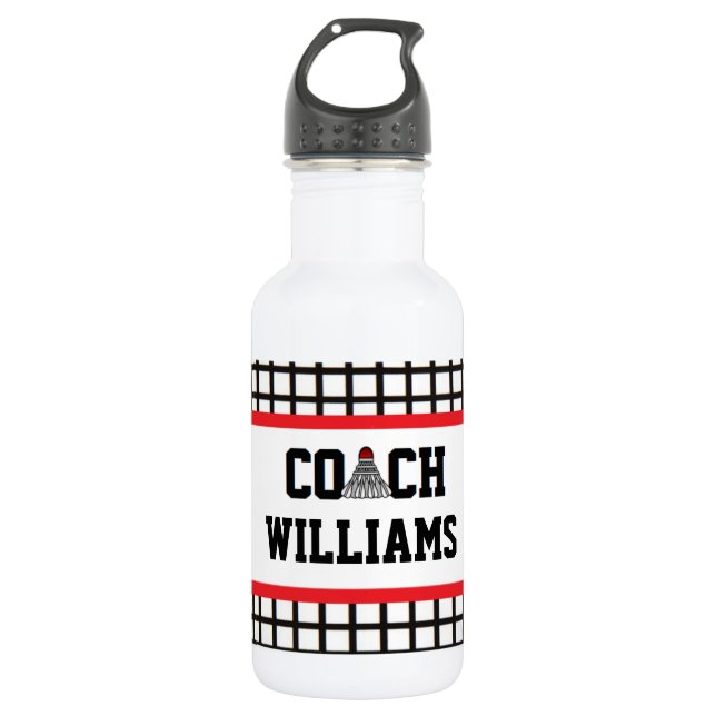 Badminton Coach - Personalized 532 Ml Water Bottle (Front)