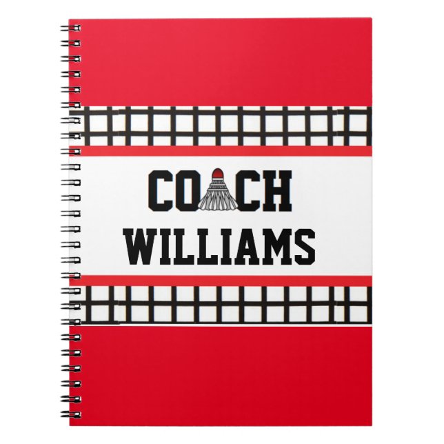 Badminton Coach - Personalized Notebook (Front)
