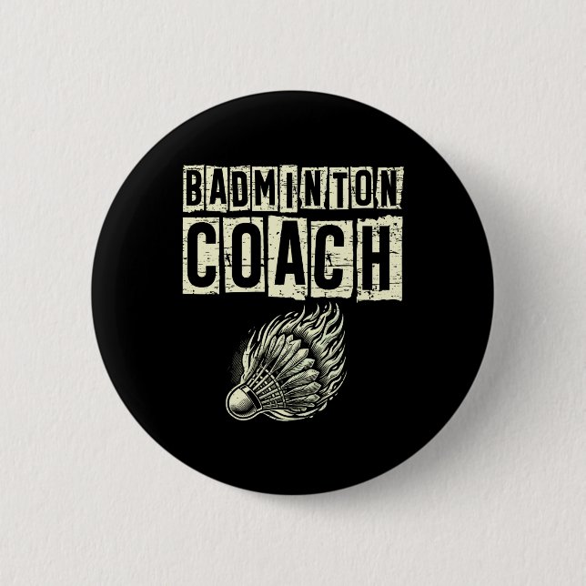 Badminton Coach Shuttle Racket  2 Inch Round Button (Front)