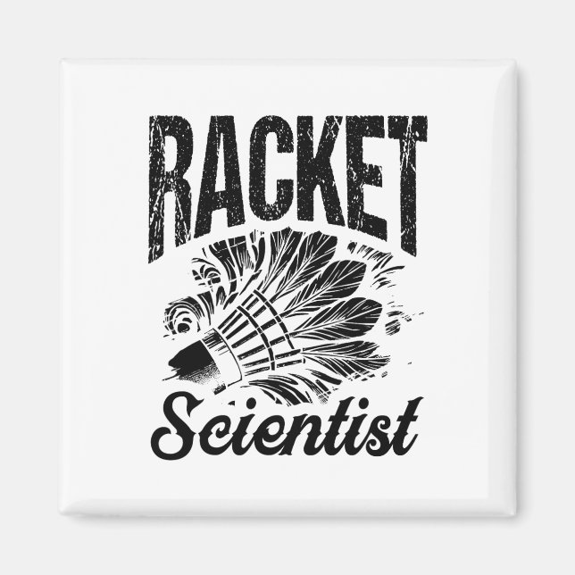 Badminton Coach Shuttle Racket  Magnet (Front)