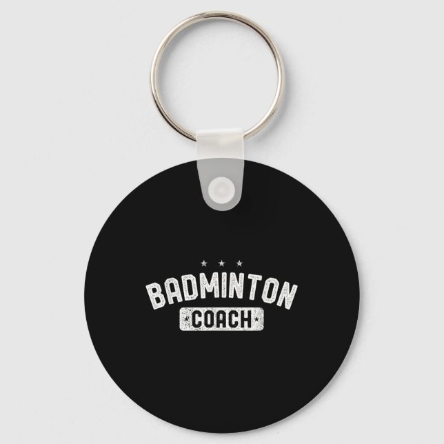 Badminton Coach Vintage Badminton  Keychain (Front)