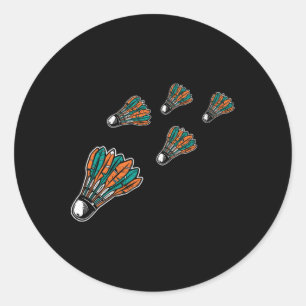 Badminton Colourful Shuttle For Badminton Player M Classic Round Sticker