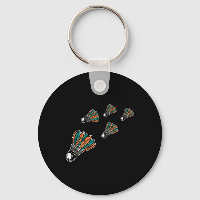 Badminton Colourful Shuttle For Badminton Player M Keychain (Front)