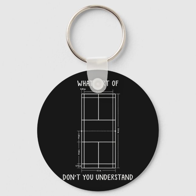 Badminton Court Dimensions Funny Badminton Player  Keychain (Front)
