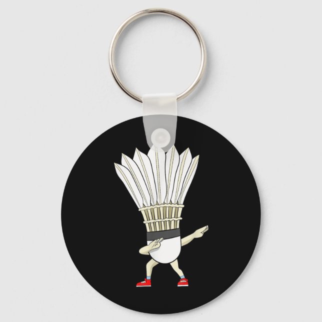 Badminton Dabbing Shuttle Birdie Boy Badminton  Keychain (Front)