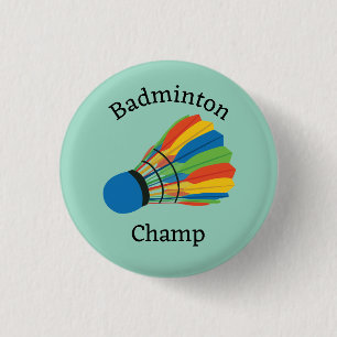 Badminton  Design 1 Inch Round Button