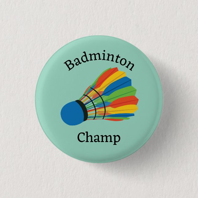 Badminton  Design 1 Inch Round Button (Front)