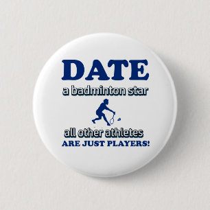 badminton design 2 inch round button