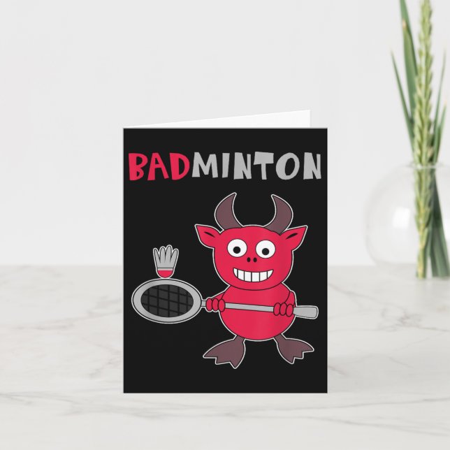 Badminton Devil Badminton Player Shuttle Sports Sm Card (Front)