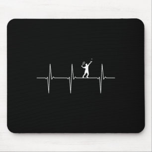 Badminton Ecg Heartbeat Shuttle Pulse Frequency Mouse Pad