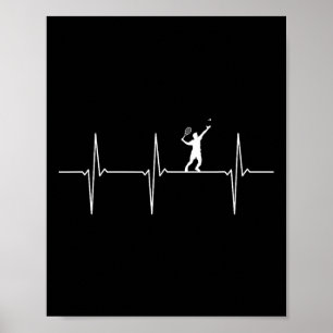 Badminton Ecg Heartbeat Shuttle Pulse Frequency  Poster