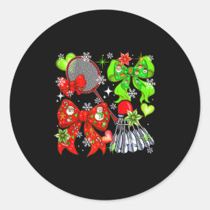 Badminton Equipment Christmas Player Team Colorful Classic Round Sticker