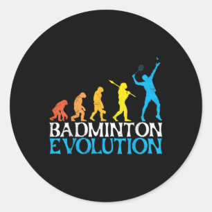 Badminton Evolution Monkey Badminton Player Badmin Classic Round Sticker