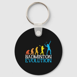 Badminton Evolution Monkey Badminton Player Badmin Keychain