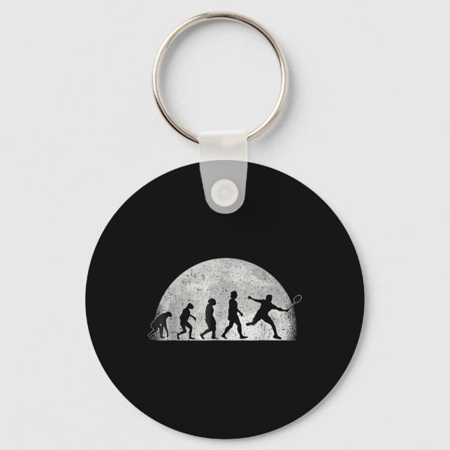 Badminton Evolution - Moon Badminton Player  Keychain (Front)