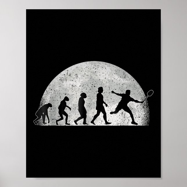 Badminton Evolution - Moon Badminton Player  Poster (Front)