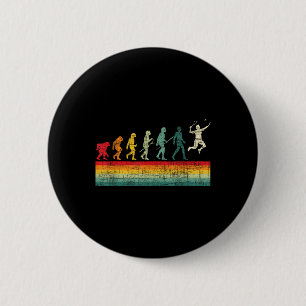 Badminton Evolution - Retro Sports Lover Shuttle  2 Inch Round Button