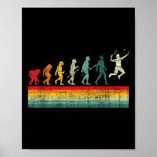Badminton Evolution - Retro Sports Lover Shuttle  Poster