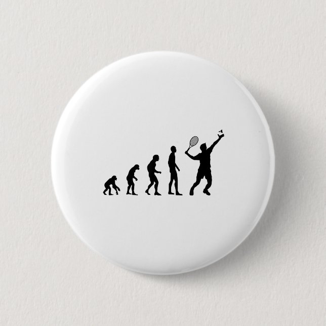 Badminton Evolution Shuttle Funny  2 Inch Round Button (Front)