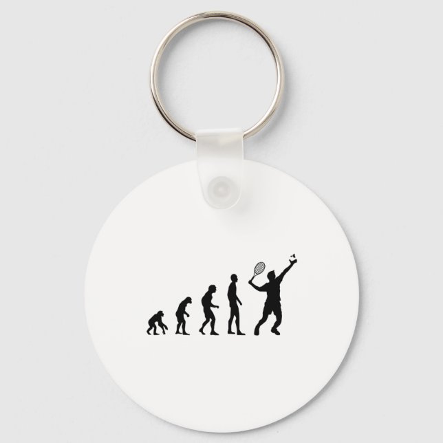 Badminton Evolution Shuttle Funny  Keychain (Front)
