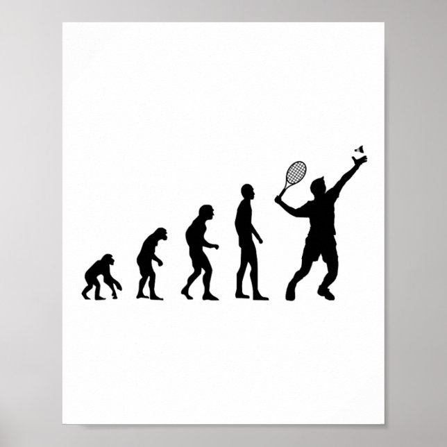 Badminton Evolution Shuttle Funny  Poster (Front)
