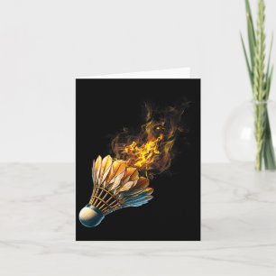 Badminton Flames Shuttle Fire Ball  Card