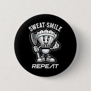 Badminton Forever Cartoon Shuttle And Racket Graph 2 Inch Round Button