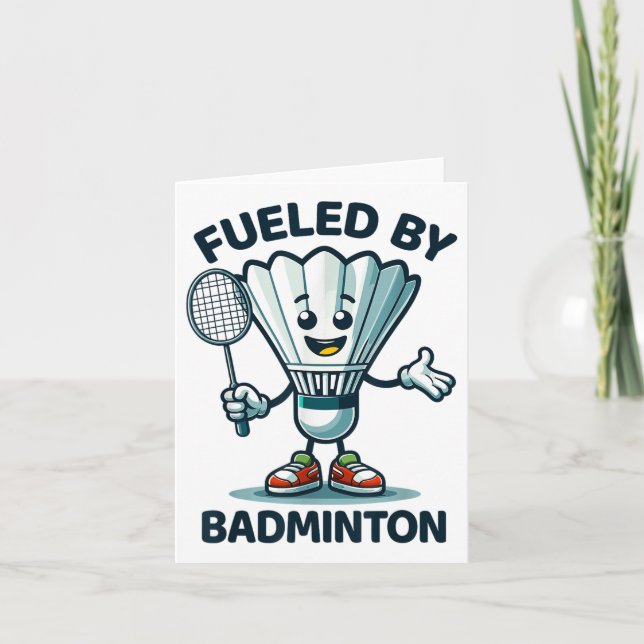 Badminton Forever Cartoon Shuttle And Racket Graph Card (Front)