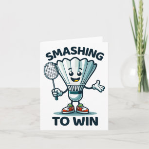 Badminton Forever Cartoon Shuttle And Racket Graph Card