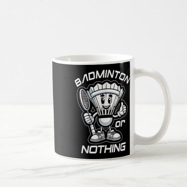 Badminton Forever Cartoon Shuttle And Racket Graph Coffee Mug (Right)
