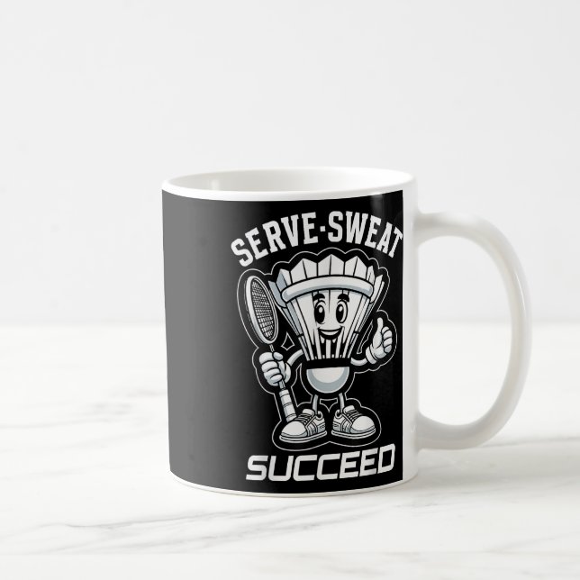Badminton Forever Cartoon Shuttle And Racket Graph Coffee Mug (Right)